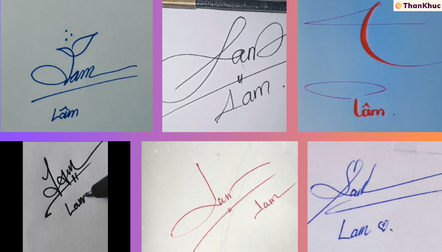 Chữ ký tên Lâm, Lam
