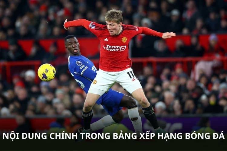 Nội dung chính trong bảng xếp hạng bóng đá